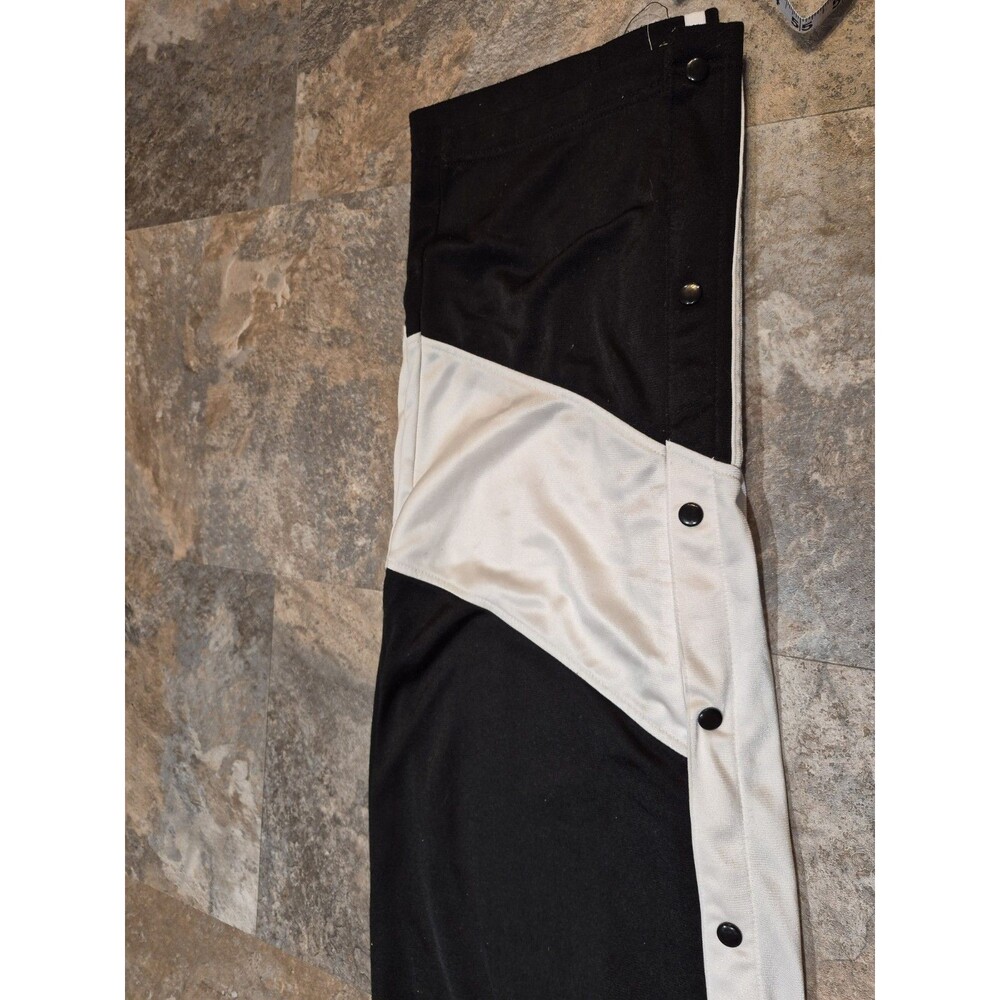 Vintage 90s/00s Athletic Works Black And White Snap Up Track Sports Pants Large - Picture 12 of 16